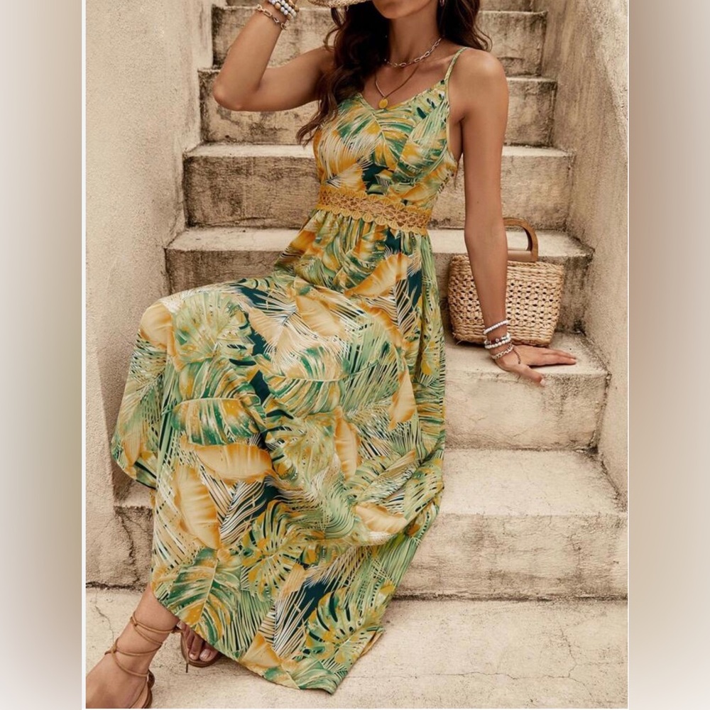 NWTS Sun Dress Tropical Print Vaca Dress by SHEIN Sz 4
